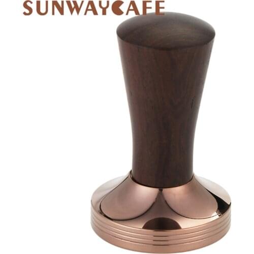 Ebony Coffee Tamper 51mm/58mm Thread Base Stainless Steel Coffee Powder Hammer Espresso Cafe Barista Tools Accessories