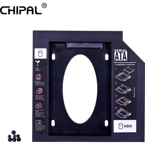 CHIPAL 50pcs Universal Second 2nd HDD Caddy 9.5mm SATA 3.0 2.5'' SSD Hard Disk Drive Case Enclosure For Laptop ODD DVD-ROM