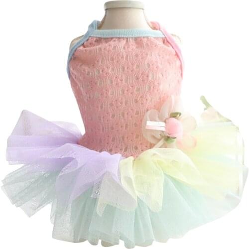 Pet Summer Clothes Dog Dress Tutu Skirt princess Costume Yorkshire Pomeranian Poodle Bichon Shih Tzu maltese Clothing Dresses XS