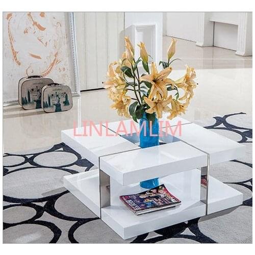 Living room home furniture coffee table minimalist modern style wooden mesas rectangle table basse de salon white sehpalar tablo