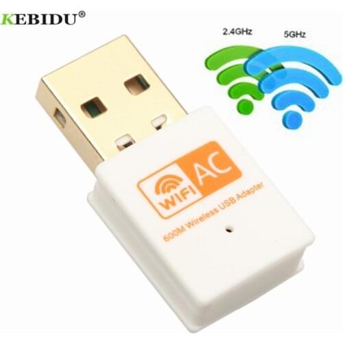 KEBIDU Dual Band 600Mbps USB WiFi Adapter 2.4GHz 5GHz WiFi Antenna 802.11b/n/g/ac Mini Wireless Computer Network Card Receiver