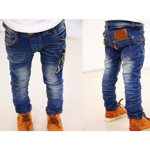 Newest Arrival Winter Jeans Kids Boys Childrens Clothing Solid Colour Childrens Jeans Loose Middle Waist Casual Sport Jeans