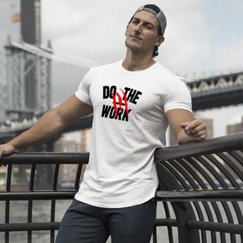 New 2021 Summer Brand T Shirt Men Loose Cotton Fitness T-shirt O-neck Gyms Clothing Bodybuilding Short Sleeve Tshirts homme