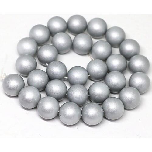 Hot sale gray smooth round baking paint glass beads 4,6,8,10,12,14mm fit diy neckalce bracelet jewelry making 15inchB1630