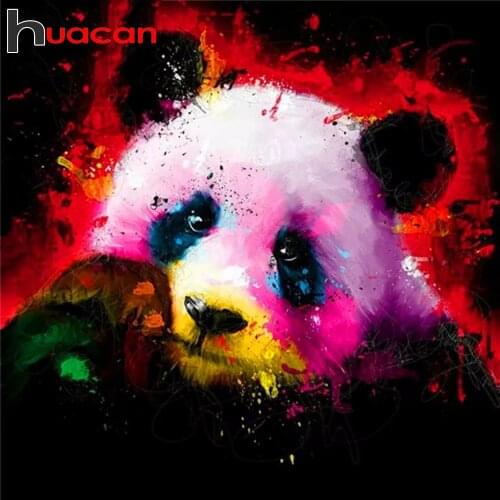 Huacan Full Drill Square Diamond Embroidery Panda Diamond Mosaic 5D Painting Animals Beaded Pictures Decoration For Home