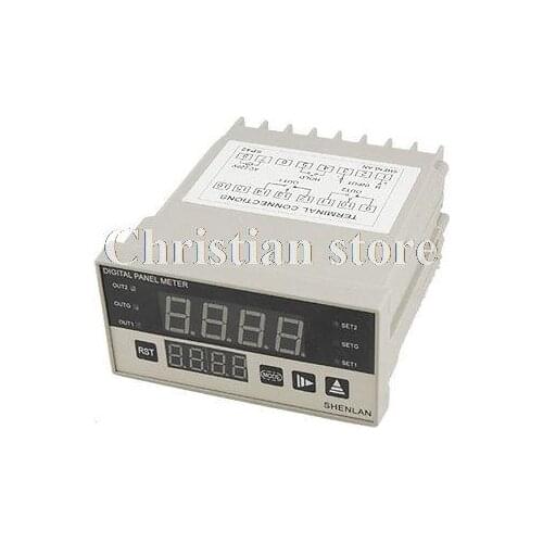 Peak Holding Alarm Indicator 4 Red LCD Digital 100V DC Volt Panel Meter