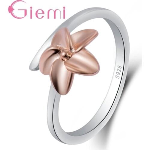 Concise Korea Type Vintage Flower 925 Sterling Silver Rings for Women Best Gifts Chic Anniversary Jewelry Accessories