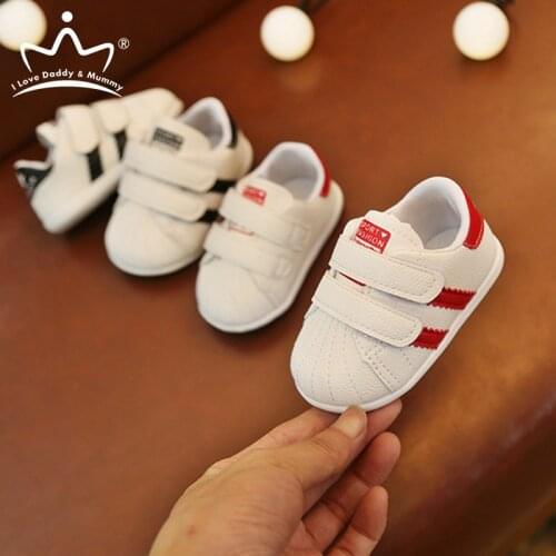 New Baby Shoes Sneakers Solid Color PU Leather Soft Cotton Baby Boy Shoes Non-slip Newborn Toddler Boy Girl Shoes First Walkers