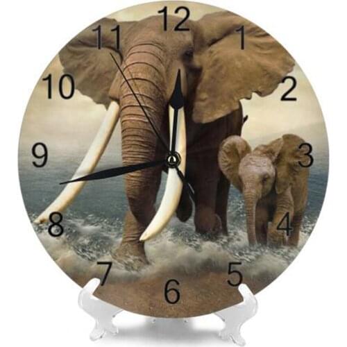 25CM Round Wall Clock Elephant Numeral Digital Dial Mute Silent Digital Clocks Battery Operated Wall Decor Clocks for Bed Room