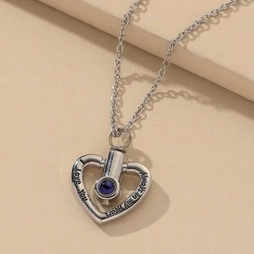 1pcs Projection 100 Languages I Love You Cremation Heart Urn Ashes Box Memorial Necklace Jewelry