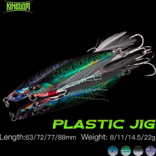 Kingdom New Fishing Metal Jig Sinking Jigs De Pesca 8/11/14.5/22g Long Casting Plastic Jigging Lure For Bass Pike Fishing Bait
