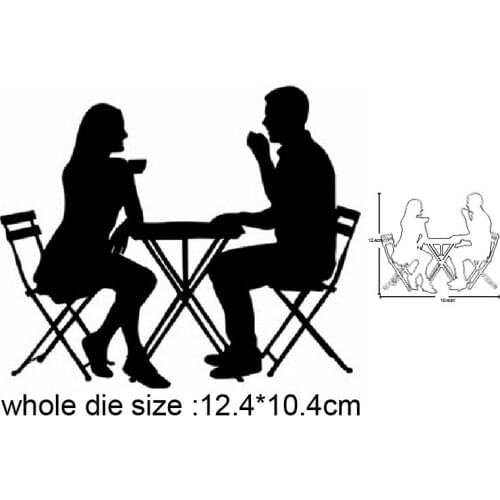 Metal Cutting Dies Coffee tea couple wedding Craft Die Cuts Stencil For Diy Scrapbooking Paper Cards Embossing Knife Blade Die