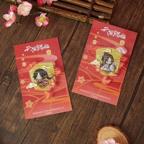 Official Anime Heaven Officials Blessing Cute Acrylic Decorative Refrigerator Magnets Tian Guan Ci Fu Xie Lian Hua Cheng Gift