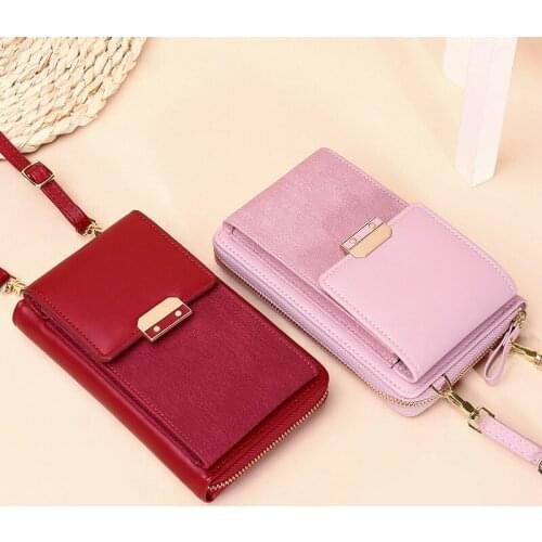 PU Mini Leather Purses and Handbags for Women 2021 Designer Luxury Fashion Girls Female Shopper Solid Color Mobile Phone Wallets