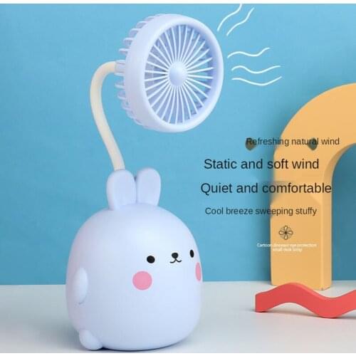 Mini Desktop Fan Summer Handheld Fan Going Out Mini Fan Cartoon USB Charging Office Student Dormitory Desktop Office Mini Fan
