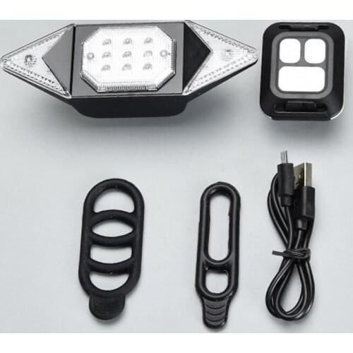 Reusable Smart Warning Bike Turning Signal Cycling LED Taillight Intelligent USB Bicycle Rechargeable Rear Light FK88