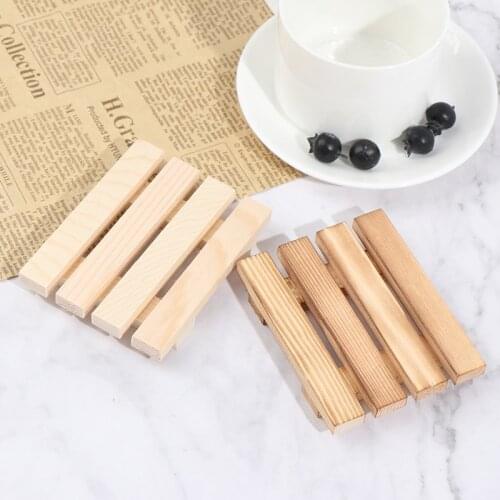 Natural Wood Wooden Soap Dish Storage Tray Holder Bath Shower Plate Support Tray Shower Plate Wash Soap Bath 9*7*1.5cm