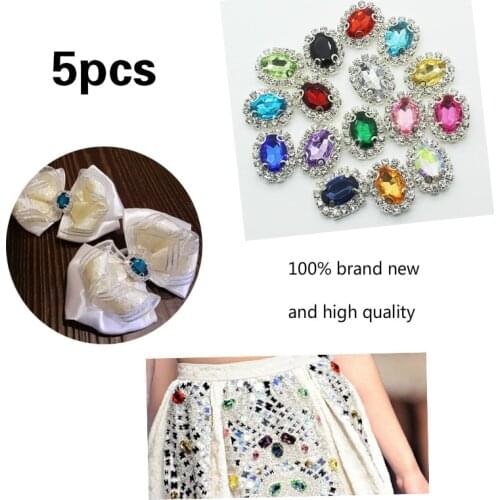 New Metal Buttons For Clothing 5pcs/Lot 15x20mm Rectangle Acrylic Sewing Handwork Buttons Decoration Mix Color
