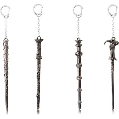 Wholeslae 24pcs A Lot Magic Wand Keychain Fashion Vintage Pendant Chaveiro Key Chains For Women&Men Size 11.7*1.4cm
