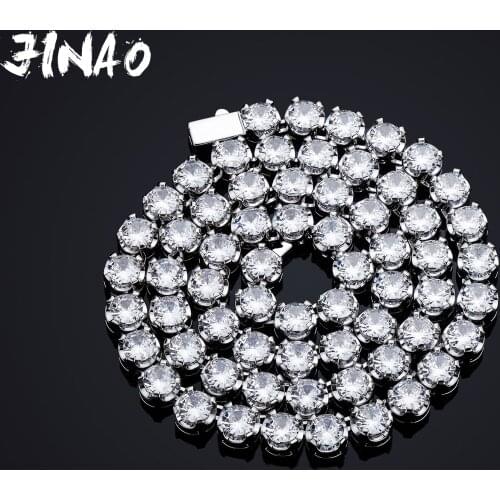 JINAO 2021 NEW 3mm~6mm Spring-buckle Tennis Connection Necklace High Quality Personality Iced Out AAA+ CZ Necklace Jewelry