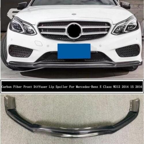 For Mercedes-Benz E Class W212 2014 2015 2016 Carbon Fiber Front Bumper Diffuser Lip Spoiler High Quality Car Accessories