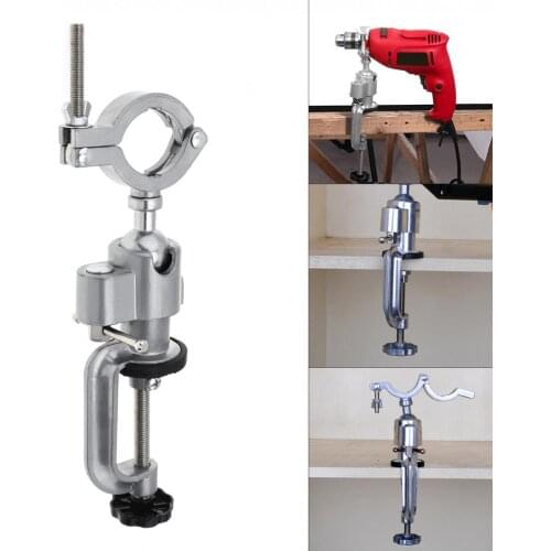 Universal Holder 360 Degree Clamp-On Grinder Bench Holder Vise Electric Drill Stand Bracket Rotating Tool