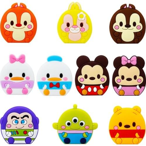 Disney Mickey Minnie Cartoon plastic clip cute cartoon mini clip pvc soft plastic clip