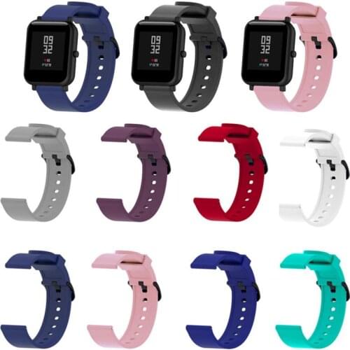 Silicone sport watch band For Xiaomi Huami Amazfit Bip watch active smart watch strap 20MM watch Replacement New strap