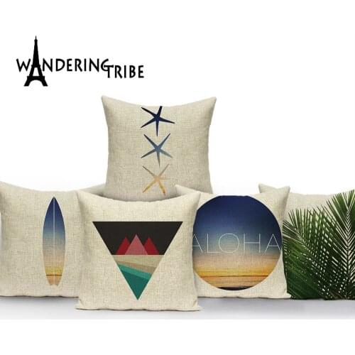 Nordic Geometric Cushion Cover Botanical Pillow Case Green Home Decorative Sofa Cushions Custom Linen Throw Pillows Cases
