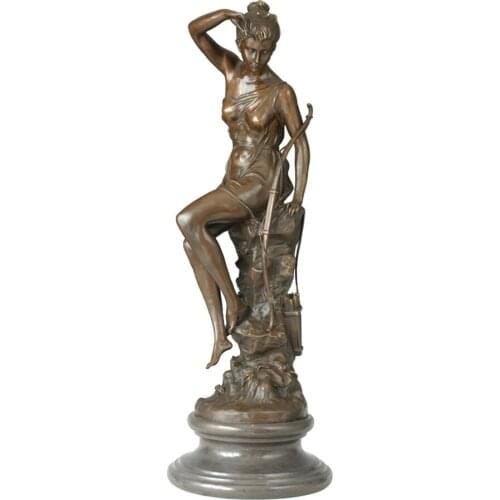 Diana Statue Sculpture Bronze Roman Goddess of Moon and Hunting 73CM/28.7 Inch Collectible Vintage Art Large