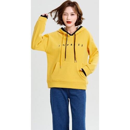 Hoodies Letter Printed Hooded Big Pocket Oversize Plus Velvet Thicker Women Sweatshirt Loose Trendy Cute Womens Pullover