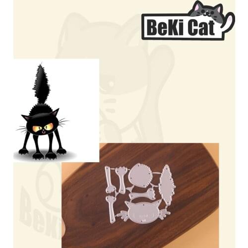 Pretty black cat Cutting Dies Stencils for DIY Scrapbooking photo album Decorative DIY Paper Cards