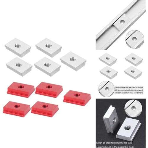 10Pcs T-Shaped Rail Slider T-Slot Nuts for Woodworking Tool Fasteners for Table Milling Machines