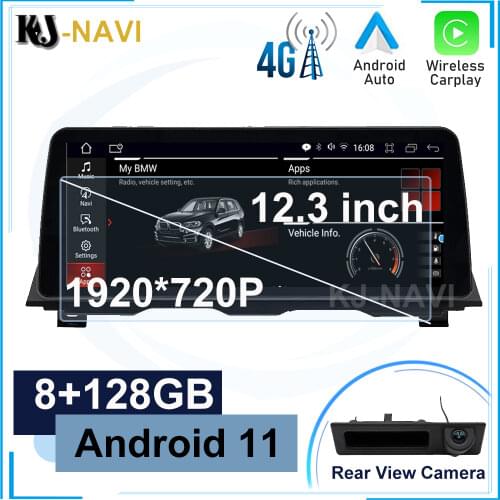 128G 12.3" Carplay Android 10 Car GPS Navigation DVD Player for BMW 5 Series F10/F11/520 (2011-2016) CIC/NBT 1920*720P Qualcomm