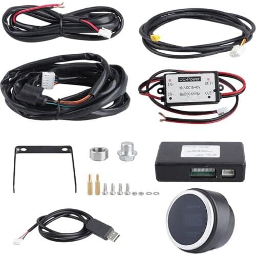 12V Digital Wideband Air / Fuel Wide Band Ratio AFR Gauge Kit Includes Oxygen Sensor Data Logging Output Weld-in Bung 2-1/16"
