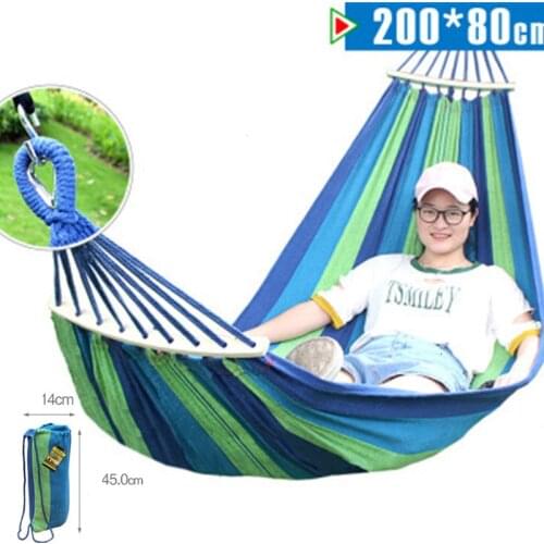 200*80CM Hammock Leisure Outdoor Furniture Hanging Double-Bed Sleeping Bed Canvas Cloth Swing Camping Home Garden