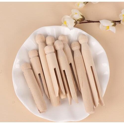 5pcs Wood Dolly Peg Traditional Dolly Style Wooden Clothes Pegs Pins Clips Round Wooden Clothespin Wooden Crafts