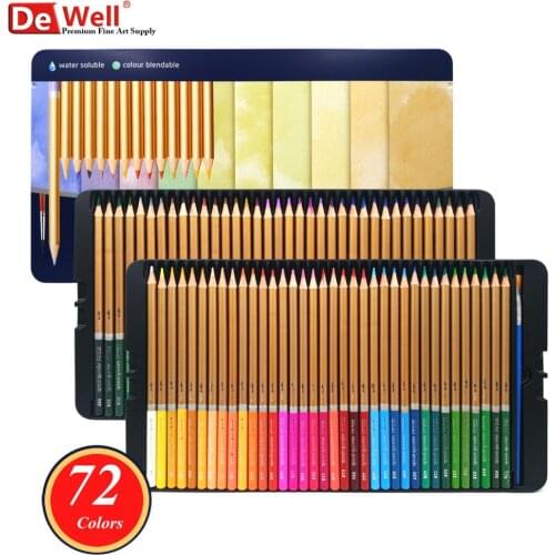 72 Colors Aqua Relle Colored Pencils Watercolor Pencil 72 lapis de cor Professional for Coloring Books Art School Sullpies