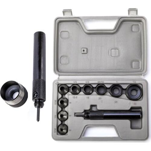 9 piece replace belt punch DIY simple carbon steel leather punch tool 3/8" 1/2" 5/8" 25/32" 1" 1-1/4" 3/16" 1/4" 5/16"