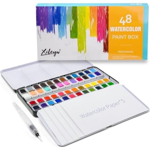 Watercolor Paint Set 48 Colors Non-toxic Watercolor Paint Set for Kids Adults Artists Children Students Beginner