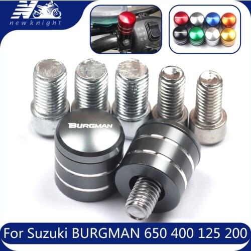 For Suzuki BURGMAN 650 400 125 200 250 Motorcycle CNC Aluminum Rearview Handlebar Mirror Bolt Screws Mount Adapter Accessories