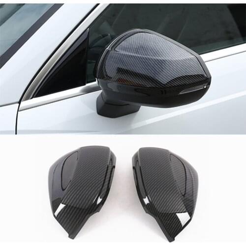 Car Styling Rearview Mirror Protective Cover Trim Stickers 2Pcs For Audi Q3 2019 Carbon Fiber Color Auto Exterior Accessories
