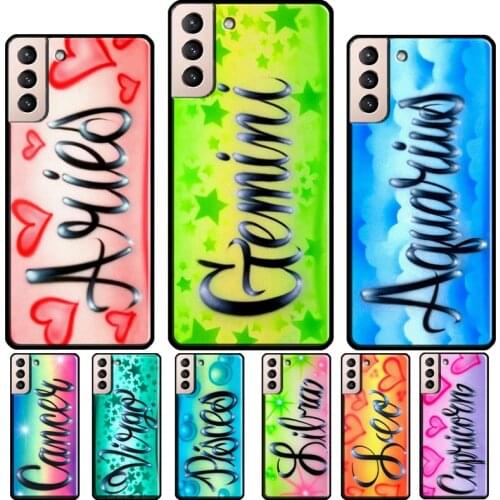 Aries Leo Libra Pisces Virgo Capricorn Aquarius Case For Samsung Galaxy S21 S20 FE S8 S9 S10 Plus Note 10 9 Note 20 Ultra Coque