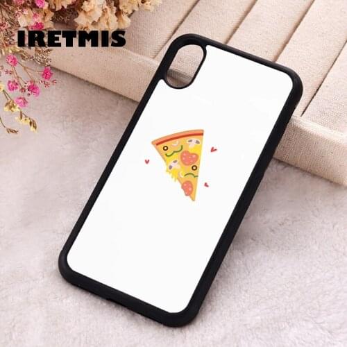 Iretmis 5 5S SE 2020 Phone Cover Case for iPhone 6 6S 7 8 Plus X Xs XR 11 12 Mini Pro Max Silicone TPU Pizza Heart Lovers
