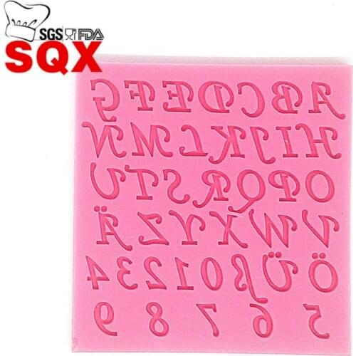 Numbers / letters Cake Mold Round Shape Fondant Mold Cake letters Pattern Silicone Fondant Molds SQ15232
