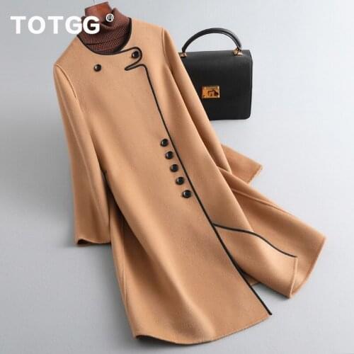 Double sided cashmere coat womens middle and long style autumn and winter 2021 new Korean loose and thin high-grade