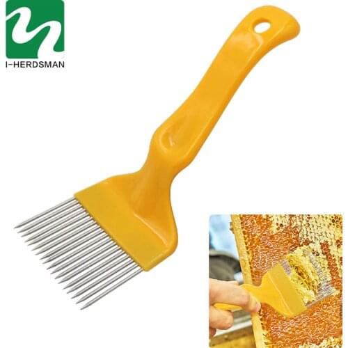 Bee Honey Tools 21 Pin Straight Needles Uncapping Forks Handle Stainless Steel Honey Sparse Rake Shovel Comb Bee Equipmen