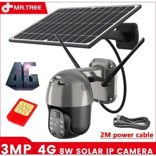 ZAOMIYOS Solar Panel Surveillance Camera wireless Outdoor PTZ CCTV Camera support multiband and 4G SIM Card