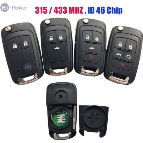 2/ 3/4 /5 Buttons Remote Car Key Shell for Buick Opel Excelle XT GT Regal Lacrosse Regal Verano +1 Button Flip Folding
