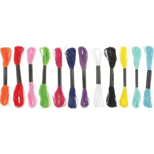 12 Pieces Colorful Embroidery Cross Stitch Threads for Friendship Bracelets String